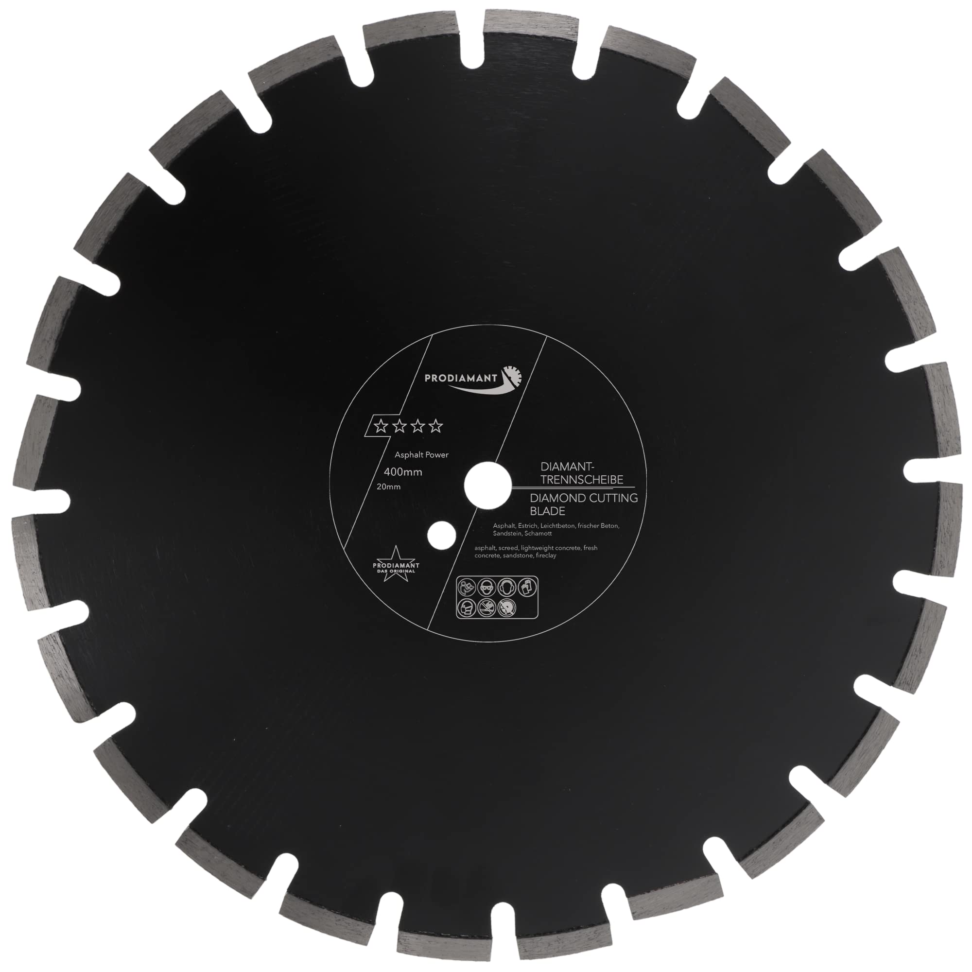 PRODIAMANT Diamond Cutting Disc 400 mm x 20 mm Abrasive for Roads, Asphalt, Screed, Light Concrete, Fresh Concrete, Sandstone and Fireclay — image 1