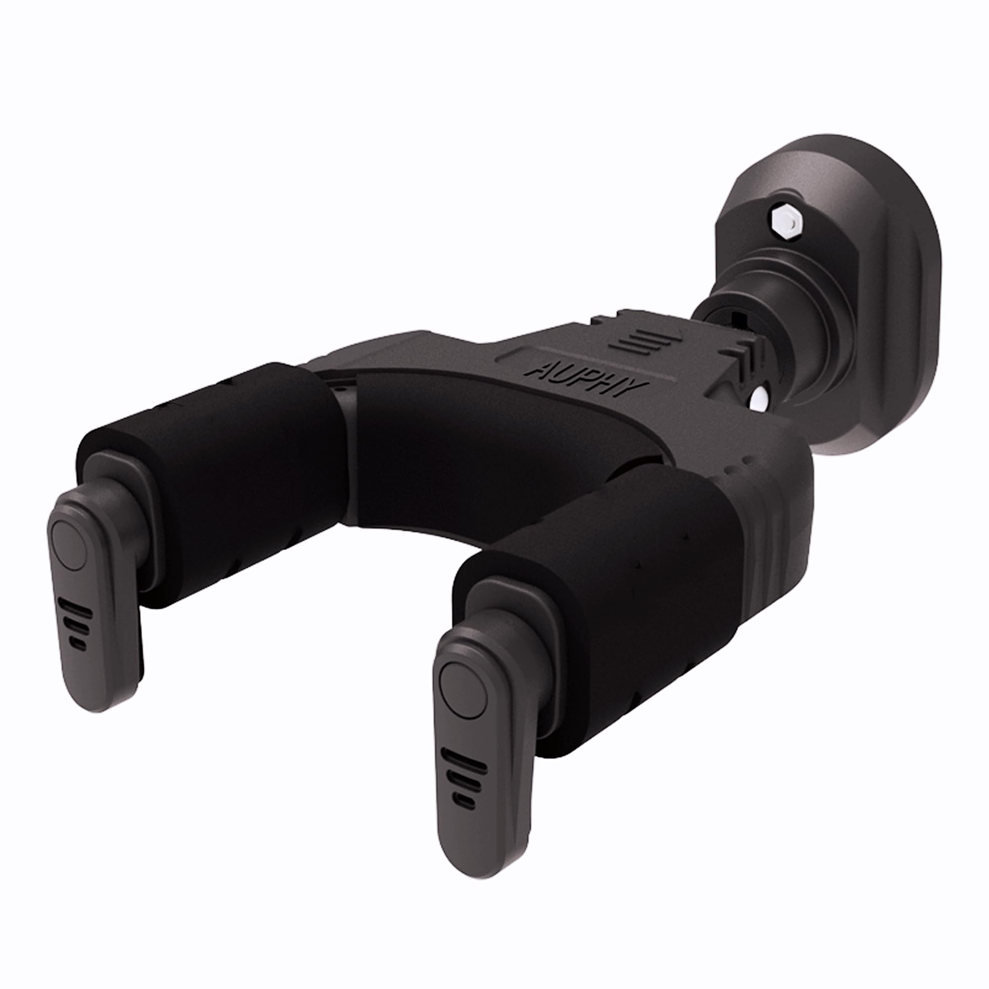 AUPHY AH85 Guitar Wall Mount with Auto-Lock & Auto-Rotate Mechanism | 10KG+ Heavy Duty | Universal Hanger for All Headstock/Neck Widths, Classical/Acoustic/Electric Guitars/Bass etc,Nylon Base Black — image 1