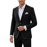 JPF Men's 2 Piece Slim Fit Suit Set, Solid Jacket Pants Set with Tie | Mens Wedding Suit, Solid Prom Party Suits, Graduation Homecoming Dinner Suit Outfits, with Adjustable Waist Pants