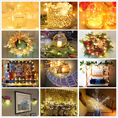Battery Operated String Lights for Bedroom 7Ft 20 LED Silver Copper Wire Fairy Lights Room Decor for Teen Girls Starry Moon Lights for Garlands Centerpiece Party Table Christmas Decor Light Warm White