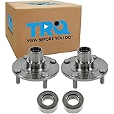 TRQ 2 Piece Front Wheel Bearing & Hub Kit Set Compatible with 2002-2006 Nissan Sentra