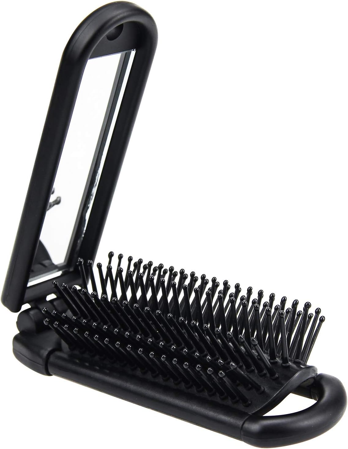 Ancable Folding Hair Brush Collapsable Pocket Size Brush with Mirror