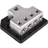 Skar Audio x1 0/4 Gauge Input to x4 4/8 Gauge Outputs Power Distribution Block (SK-DIST-BLK2)