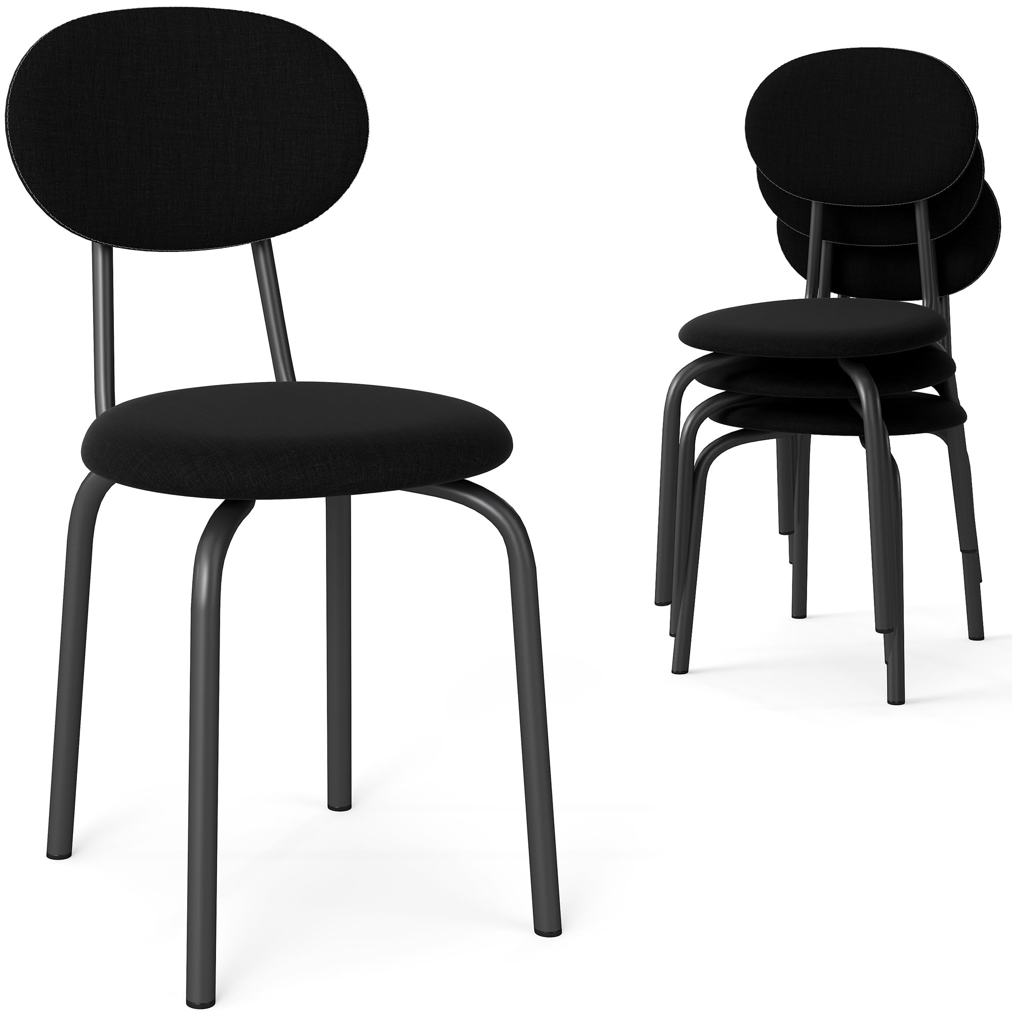Officeworks Stackable Chairs Murago Stackable Dining Chairs Set of 4, Stackable Waiting Room Chairs ...