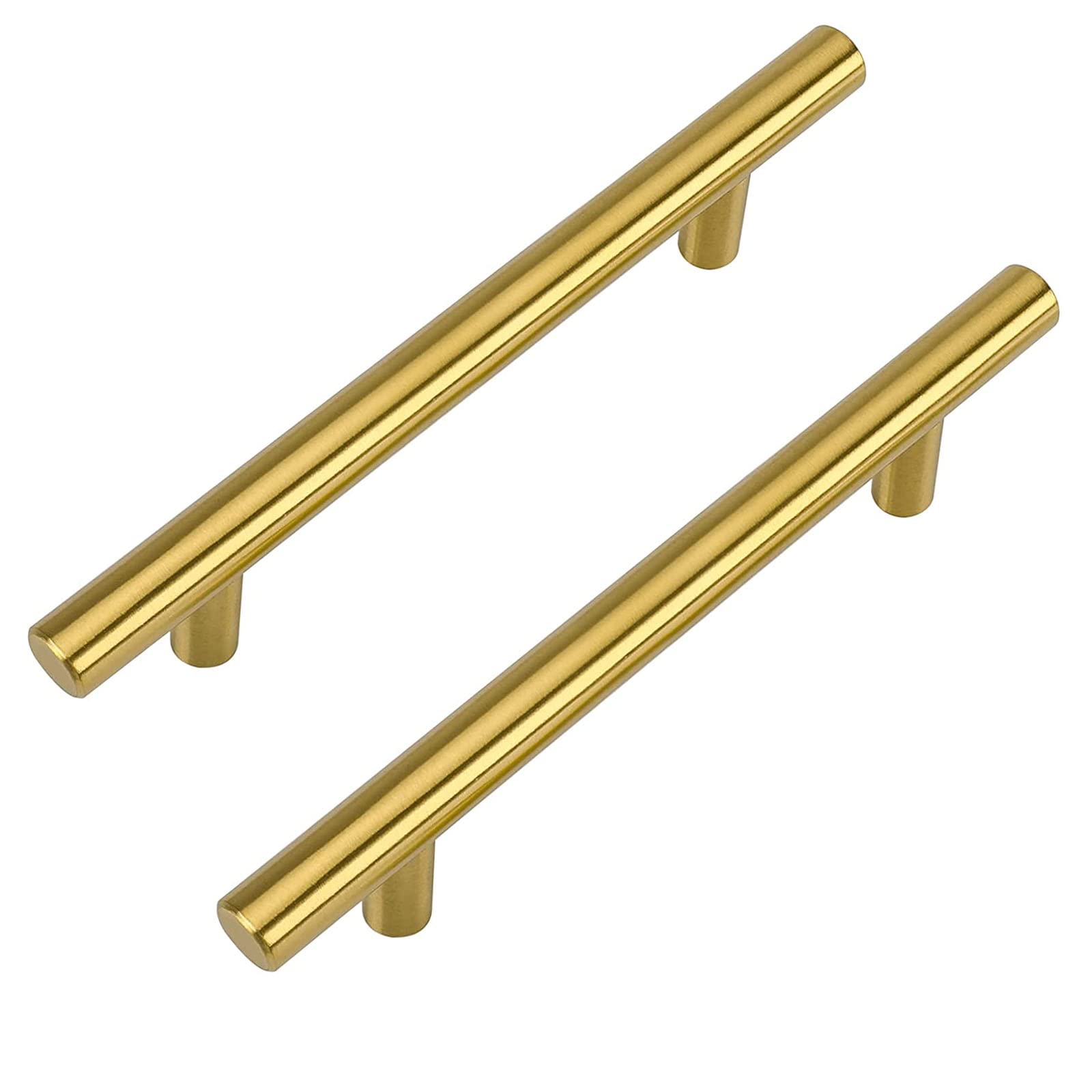 LONTAN 12 Pack Gold Cupboard Handles 128mm Gold Kitchen Handles Drawer Pulls Cupboard Door Pulls for Cabinet Wardrobe Bathroom Stainless Steel