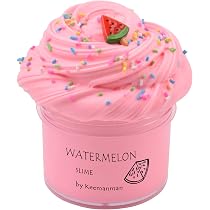 Keemanman Pink Watermelon Butter Fluffy Slime, DIY Slime Supplies ...