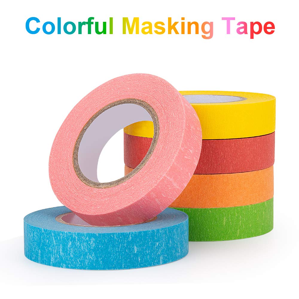 Colored Masking Tape, 6 Rolls of 21.87 Yards×0.59 Inch Crafts Labeling Paper Tape, Colorful Marking Painters Tape for DIY Art Supplies, Home Decoration, Office or Teaching Supplies, Classification.: Industrial & Scientific
