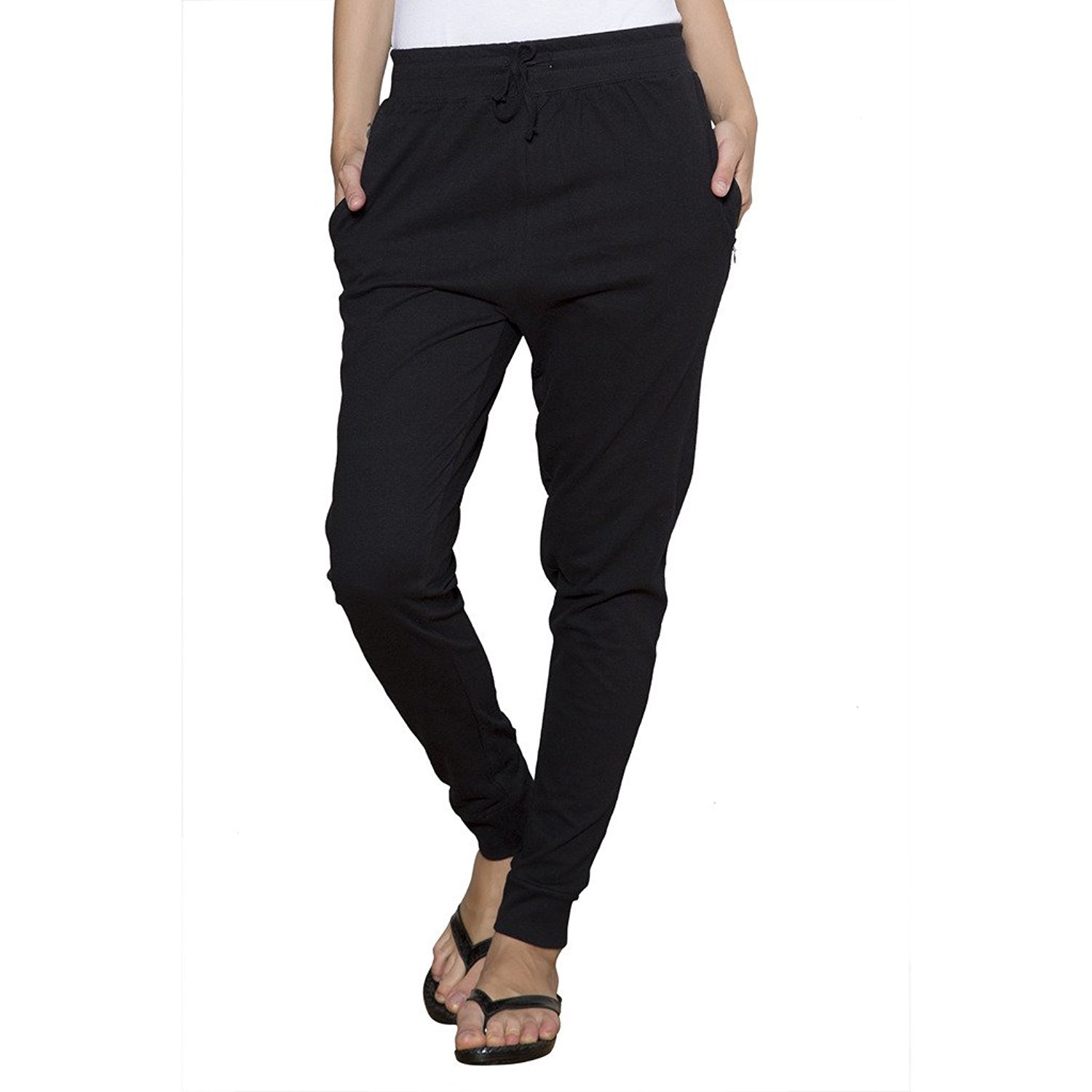 redox women's cotton track pant,pajamas,lowers black (waist 26-36)