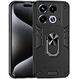 Pzwoxukhov Compatible with Infinix Note 40 5G Case,Compatible with Infinix Note 40 5G Built-in Bracket Car Magnetic Shockproof and Anti-Drop Phone Case Cover Black