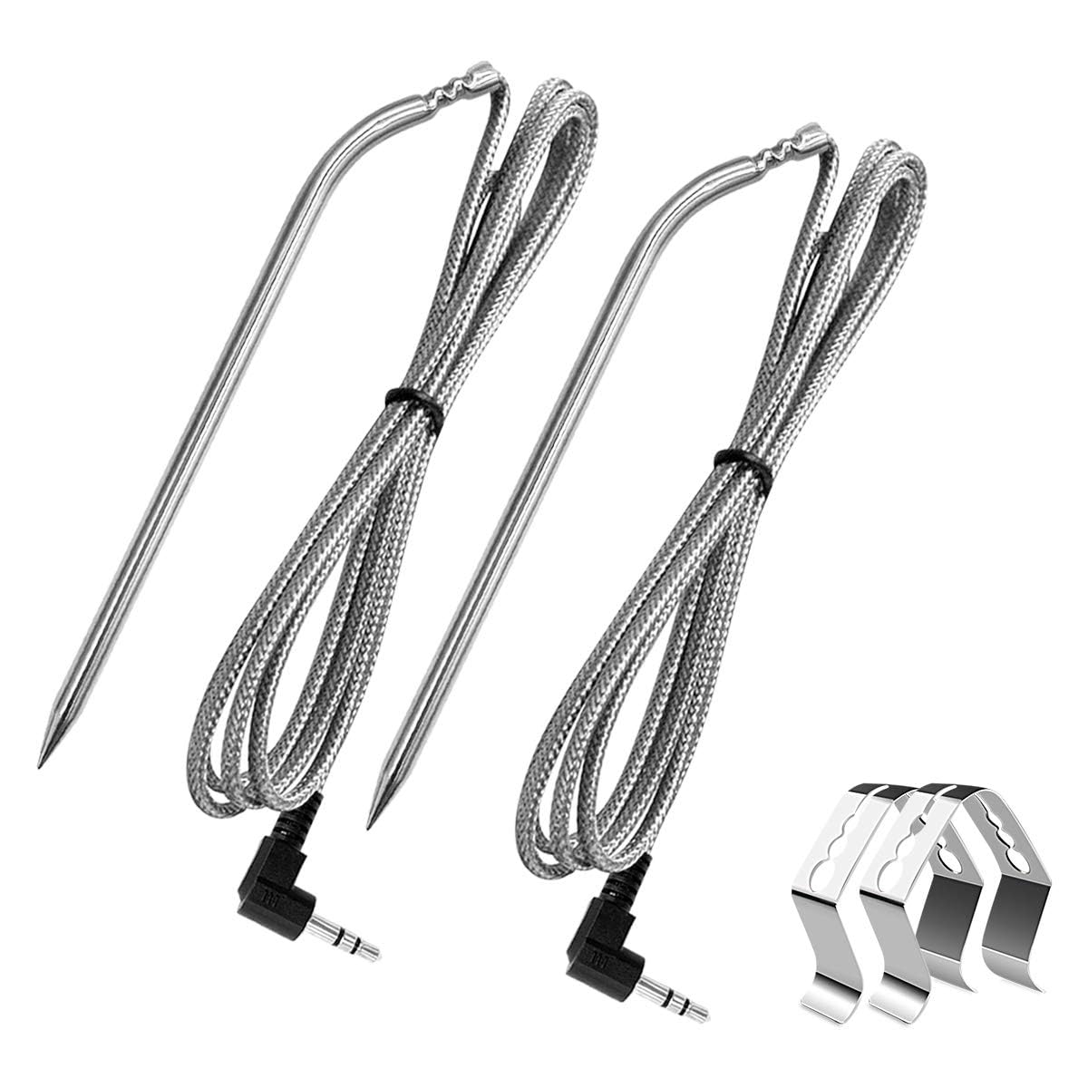 Photo 1 of 2 Pack Replacement Part for Camp Chef Meat Probes, Smoker Grill Temperature Sensor, Pellet Grills Accessories with Stainless Steel Probe Clip 2pc 1