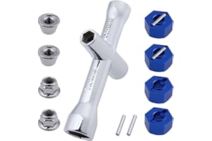 Hobbypark Aluminum 12mm Hex Wheel Hubs Adapters & M4 Flanged Lock Nuts for Traxxas 1/10 Slash 4X4 Stampede 4WD RC Car,Replace Part 1654 (Navy Blue)