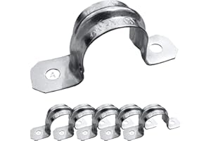 AIRMONT PRODUCTS (Pack of 5) AP-10455, 2 Inch Two Hole Snap On Pipe Strap for EMT Conduit Installation, Reinforced Rib for Extra Strength, Galvanized Zinc Plated Metal, Tension Clamp for Easy Snap-On
