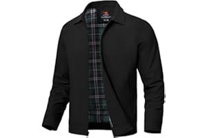 BGOWATU Men's Lightweight Jackets Casual Full Zip Windbreaker Water Resistant Golf Dress Work Light Jacket