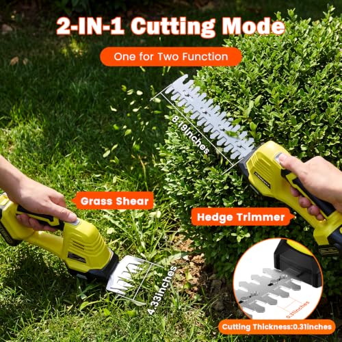 20V Hedge Trimmer Cordless with 2 Battery and Charger, 2 in 1 photo 8
