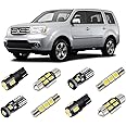 BRISHINE White Interior LED Lights Kit for Honda Pilot 2009 2010 2011 2012 2013 2014 2015 Super Bright 6000K LED Interior Light Bulbs Package + License Plate Lights and Install Tool