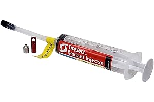 TireJect Tire Sealant Injector - Tubeless Sealant Injector Syringe Applicator Presta & Schrader Compatible - Easy Tire Sealant Installation for Bicycle & All Vehicles - 2oz with Valve Core Tools