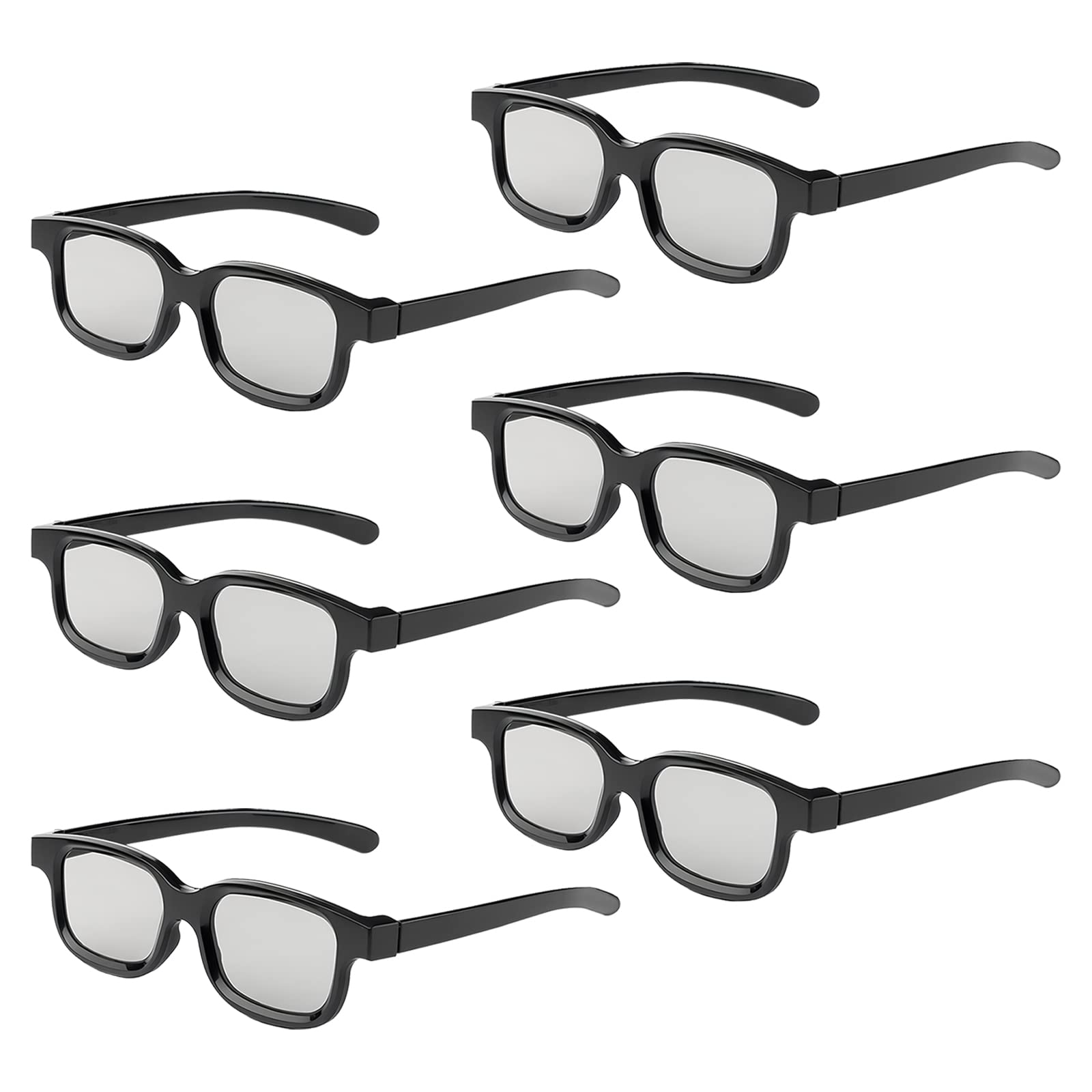 Photo 1 of Reald 3D Glasses, Circular Polarized Non-Flashing Passive 3D Glasses for Reald Format Cinema/Passive Polarized 3D TV Projector - 3D Glasses That Supports 3D TV and Cinema (6pcs)