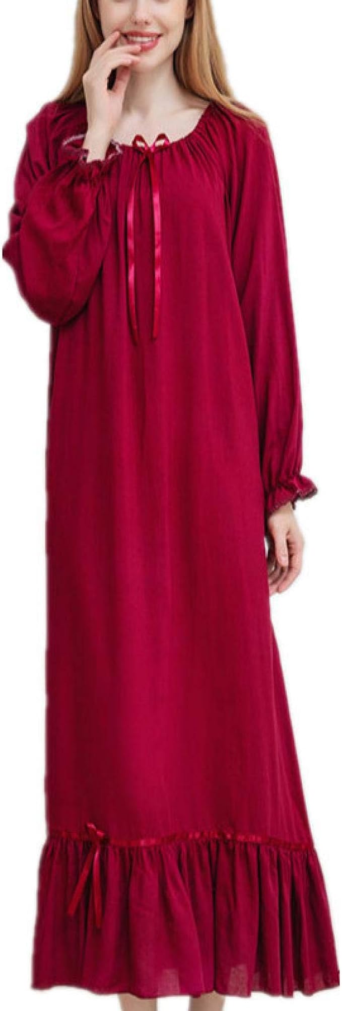 LEYUANA MXXL Plus Size Women Nightwear,Spring Autumn New Cotton Long