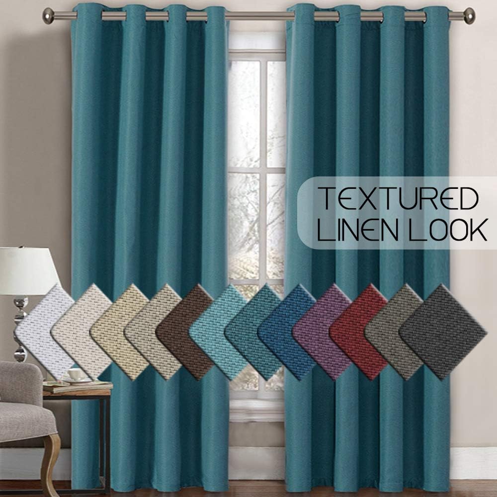 Amazon Com H Versailtex Linen Curtains Room Darkening Light