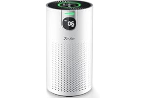 FreAire Air Purifiers for Home Large Room Covers up to 1800Ft², VisionAir 20dB Sleep Mode for Bedroom, with Real-Time AQI & PM2.5 Display,360°Intake&Outlet Air Cleaner Pet-Friendly HEPA,HAP606,White