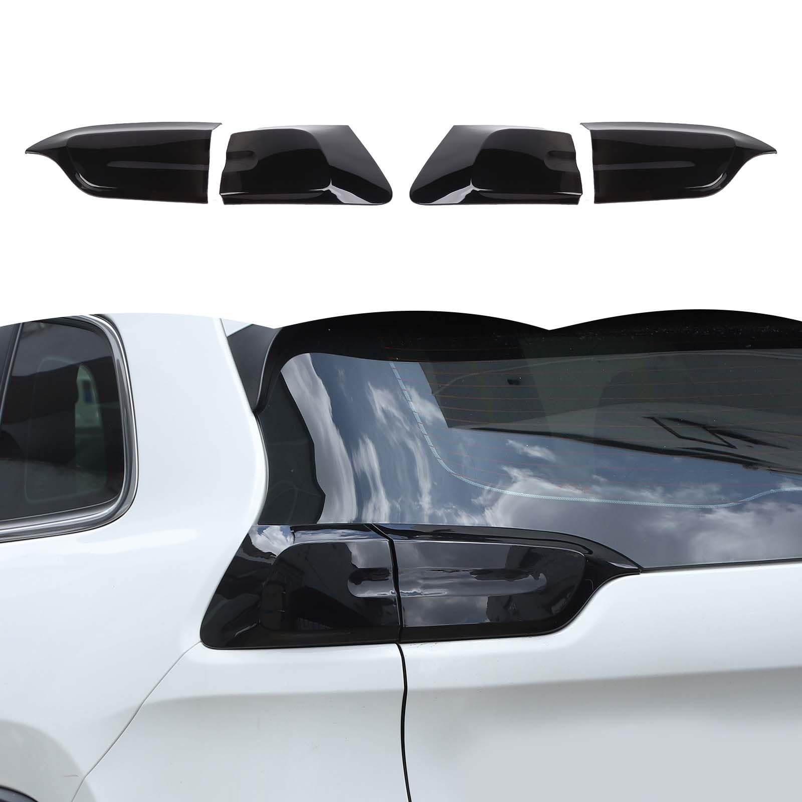 Photo 1 of RT-TCZ Smoked Black Tail Light Lamp Cover Guard Trim Decoration Exterior Accessories Compatible with Jeep Cherokee 2014 2015 2016 2017