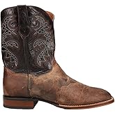 Dan Post Mens Franklin Embroidered Square Toe Pull On Casual Boots Mid Calf - Brown