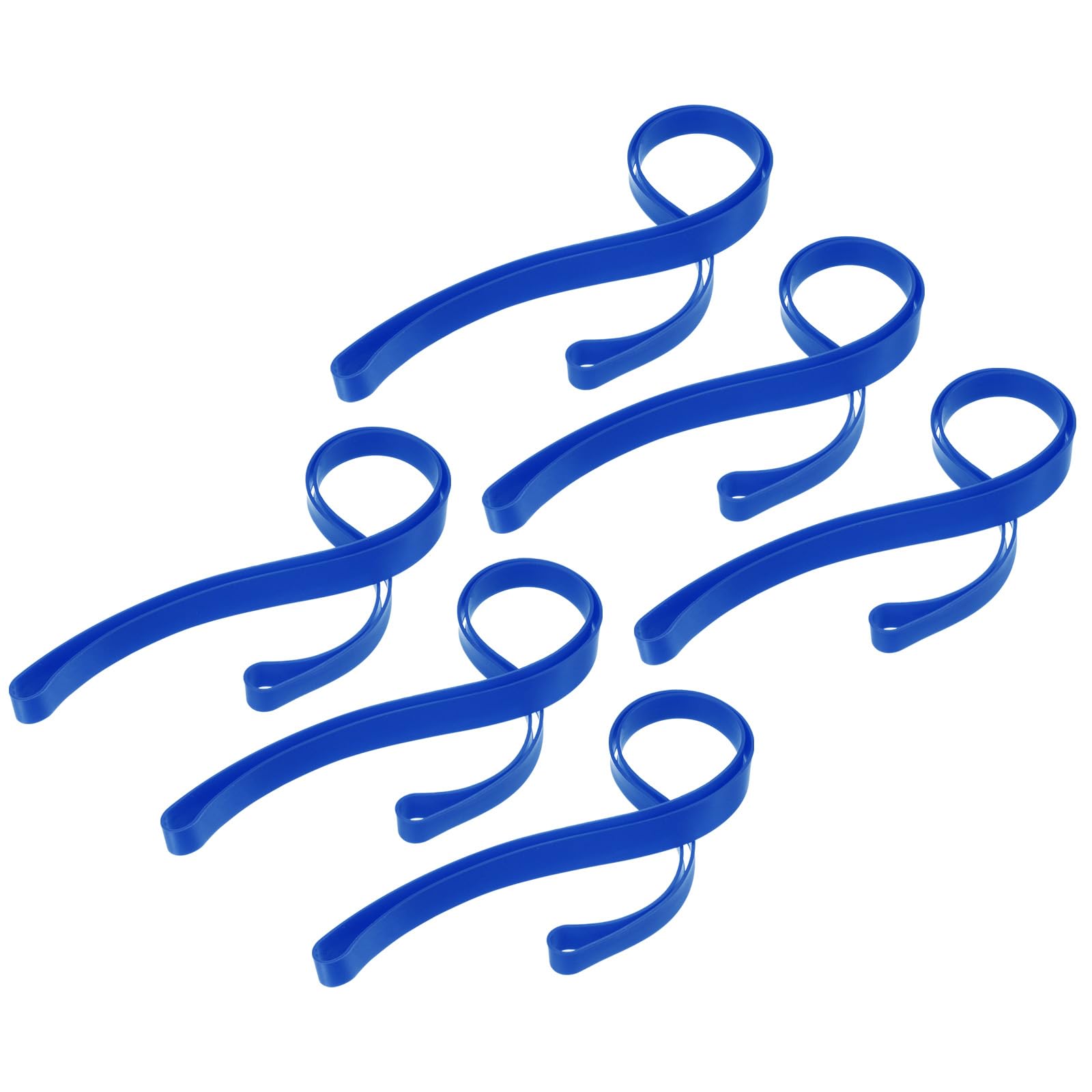 M METERXITY 6 Pack Towel Bands - Silicone Stretchable Straps Towel Holder Clips for Fixation, Apply to Beach/Cruise/Pool(Blue)