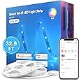 meross Smart LED Strip Lights, 32.8ft WiFi RGB Strip, Works with Apple HomeKit, Siri, Alexa&Google and SmartThings, App Control, Color Changing Lights Strip for Room, Party, Festivals, UL Listed
