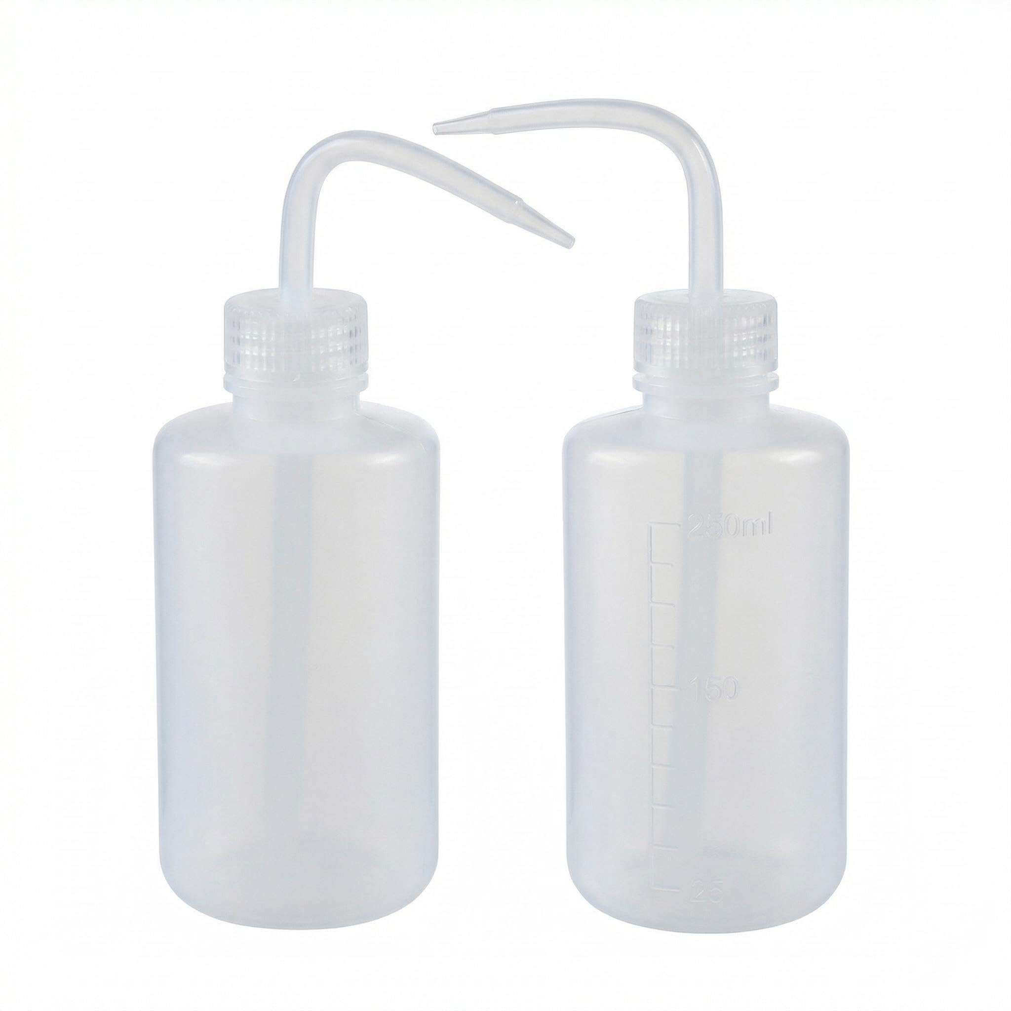2PCS 150ml/250ml/500ml/1000ml Plastic Clear White Bent Tip Oil Liquid Storage Squeeze Measuring Bottle Wash Cleaning Soap Holder Can Pot Gardening Tools (250ml/ 8.4oz)
