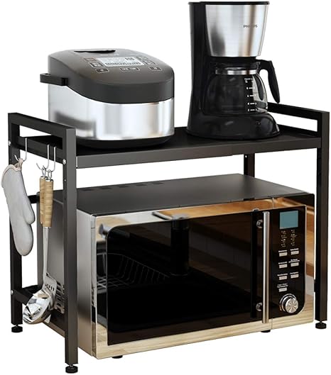 Amazon レンジ上ラック 伸縮式 電子レンジラック 2段式 高さ調整可能 オーブンレンジラック キッチン収納ラック 耐熱 防蝕防錆 組み立て簡単 おしゃれ レンジボード オンライン通販