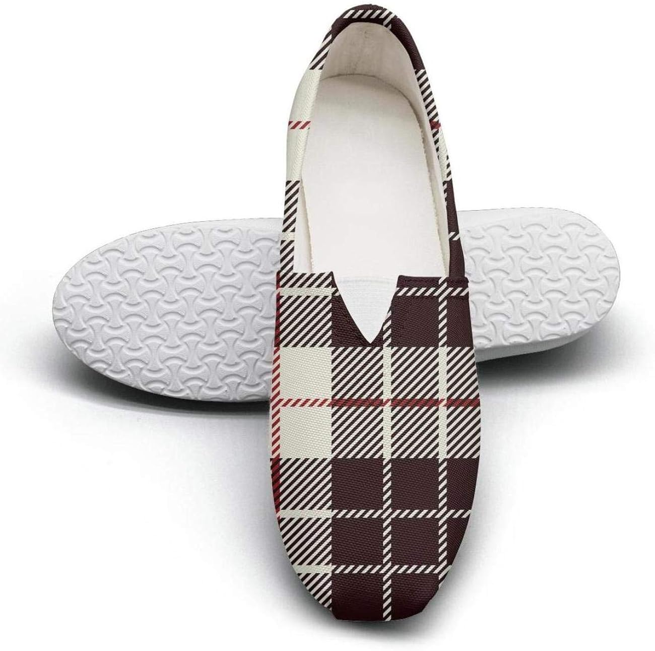 plaid slip on shoes