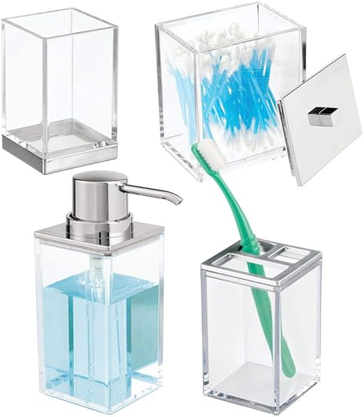 Amazon Com Mdesign Plastic Bathroom Vanity Countertop Accessory