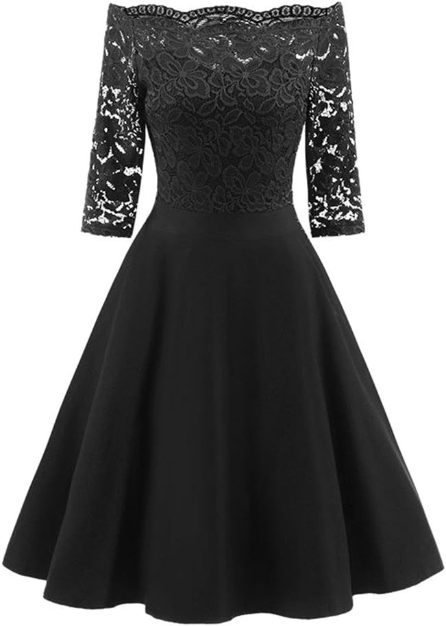 Toimoth Tops Toimoth Women's Christmas Hepburn Style Evening Party Dress Snowflake Cocktail Dressl