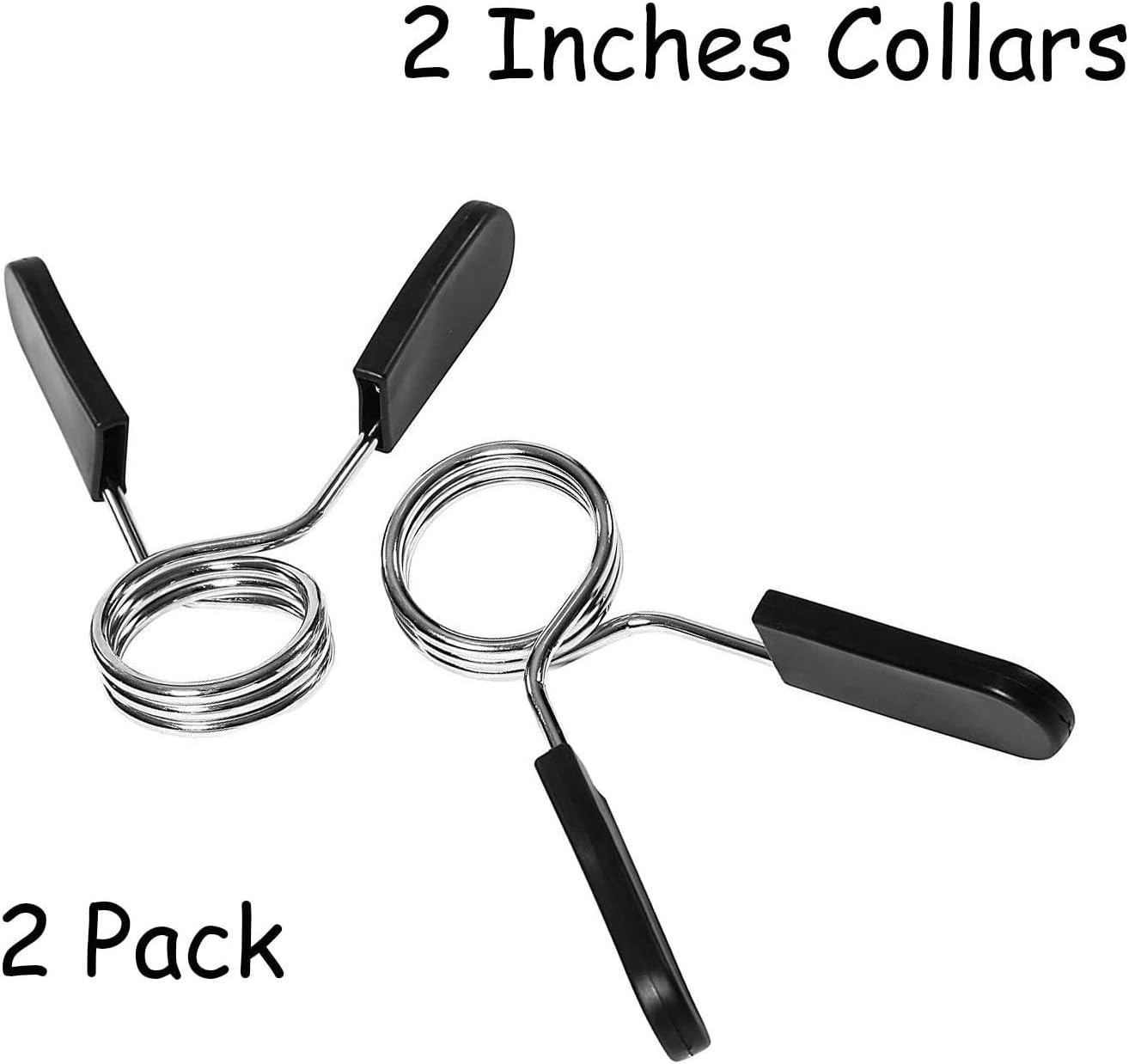 2 pcs Spring Clip Collars, 2-inch (50mm) Barbell Exercise Collar Clamps for Olympic Weight Bar Dumbbells Gym Fitness Training Weight Lifting Equipment : Sports & Outdoors