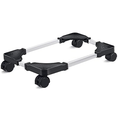 Liitrton Mobile CPU Stand Adjustable Computer Tower Stand with 4 Caster Wheels Fits Most PC (Black)