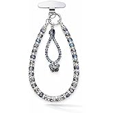 Handmade Crystal Beaded Phone Charm, Aesthetic Crystal Bead Phone Strap Wristlet for Women Girls