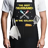 CENGEZA Men's BBQ Grill Kitchen Apron with Pockets, Christmas, Birthday, Father’s Day Gift from Wife, Daughter, or Girlfriend
