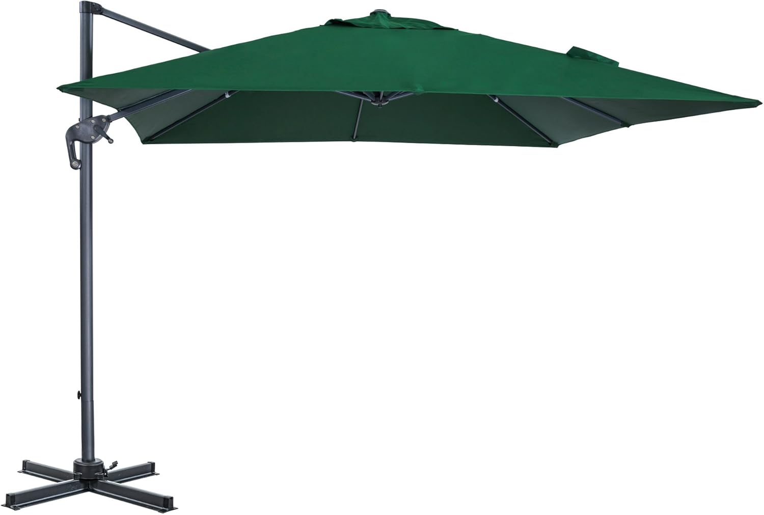 Amazon Com Cloud Mounatin 10 X 10 Ft Patio Umbrella Offset Outdoor Umbrella 8 Ribs 100 Polyester With Cross Base Cantilever Hanging Umbrella 360 Degree Rotation Hunter Green Garden Outdoor