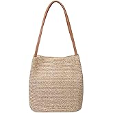 Aphoraeny Straw Beach Bag Buckets Totes Handbag Shoulder Tote Bag Straw Purse Summer Purse Women Summer Handbag