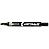 Avery Marks A Lot Large Desk-Style Permanent Marker with Metal Pocket Clip, Broad Bullet Tip, Black, Dozen (24878)