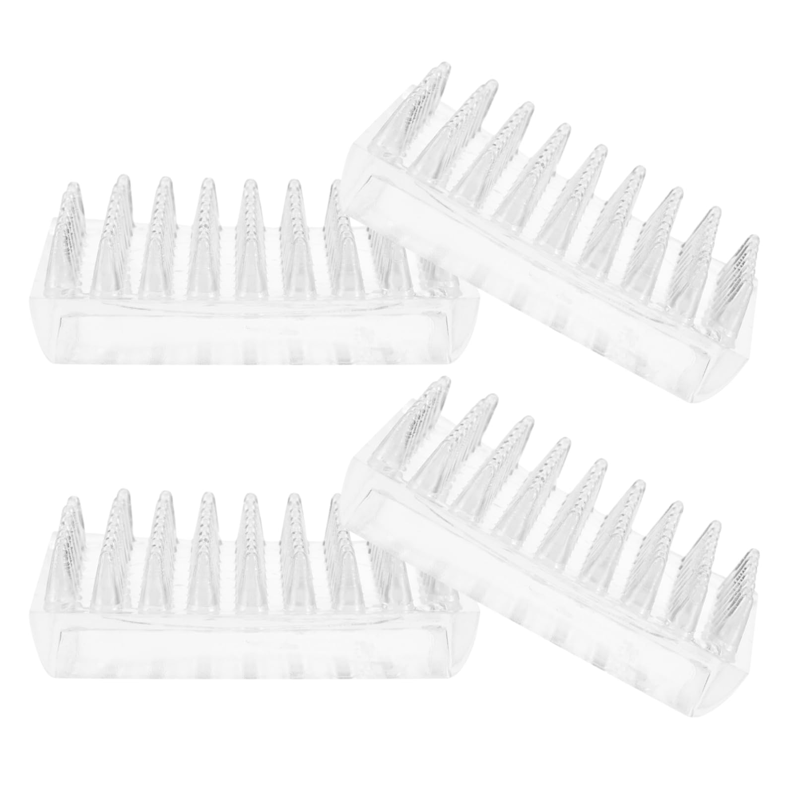 4PCS Square Spiked Carpet Protectors,2.1Inch Carpet Protector Cups Clear Floor Saver Pads for Sofas Chairs Tables Cabinet Bed