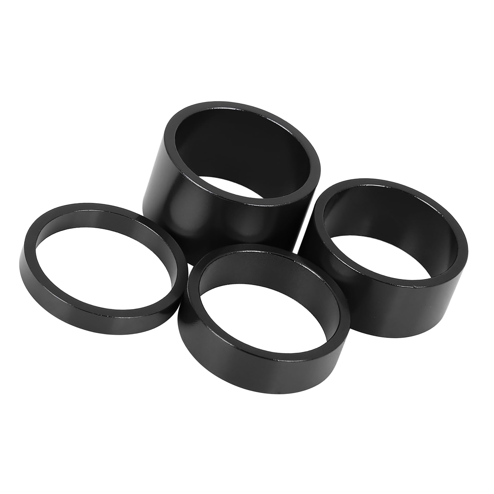 Motoforti Universal Bike Headset Spacers, 5 10 15 20mm, Black, 4 Pcs