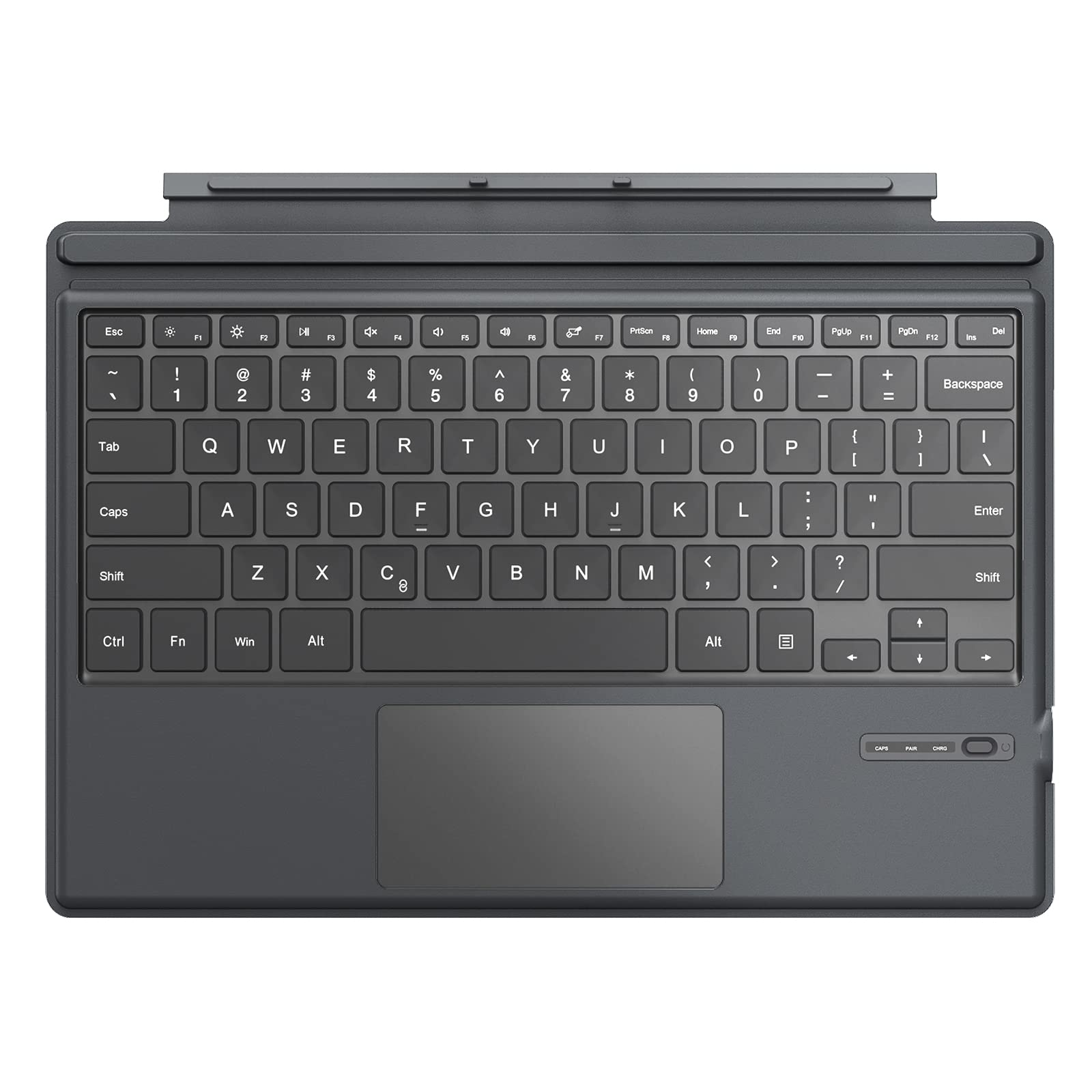 MoKo Type Cover Compatible for Microsoft Surface Pro 7 Plus/Pro 7 / Pro 6 / Pro 5 / Pro 4 /Pro 3, Lightweight Slim Wireless Bluetooth Keyboard with Touchpad and Built-in Rechargeable Battery, Gray