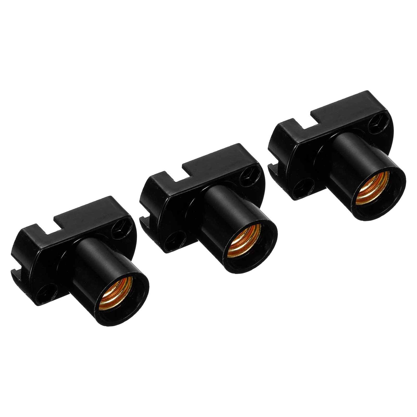 PATIKIL Screw-in E12 Mini Bulb Holder, 3 Pack Light Beads Lamp Bases Socket Circuit Electrical Experiment Lighting DIY Accessories, Black