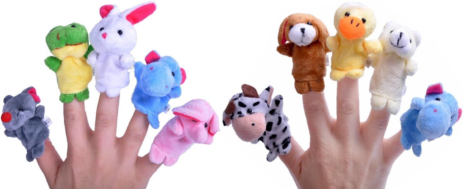 CrazyDeals Kid's Animal Finger Puppets - Set Of 10 (Multi Colour)