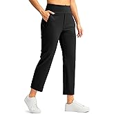SANTINY Women's Pants with 3 Pockets 7/8 High Waisted Stretch Ankle Pants for Women Golf Casual Travel Athletic Work