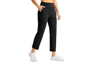 SANTINY Women's Pants with 3 Pockets 7/8 High Waisted Stretch Ankle Pants for Women Golf Casual Travel Athletic Work