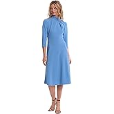 Donna Morgan Womens Mock Neck A-line Dress with Twist Neck Detail