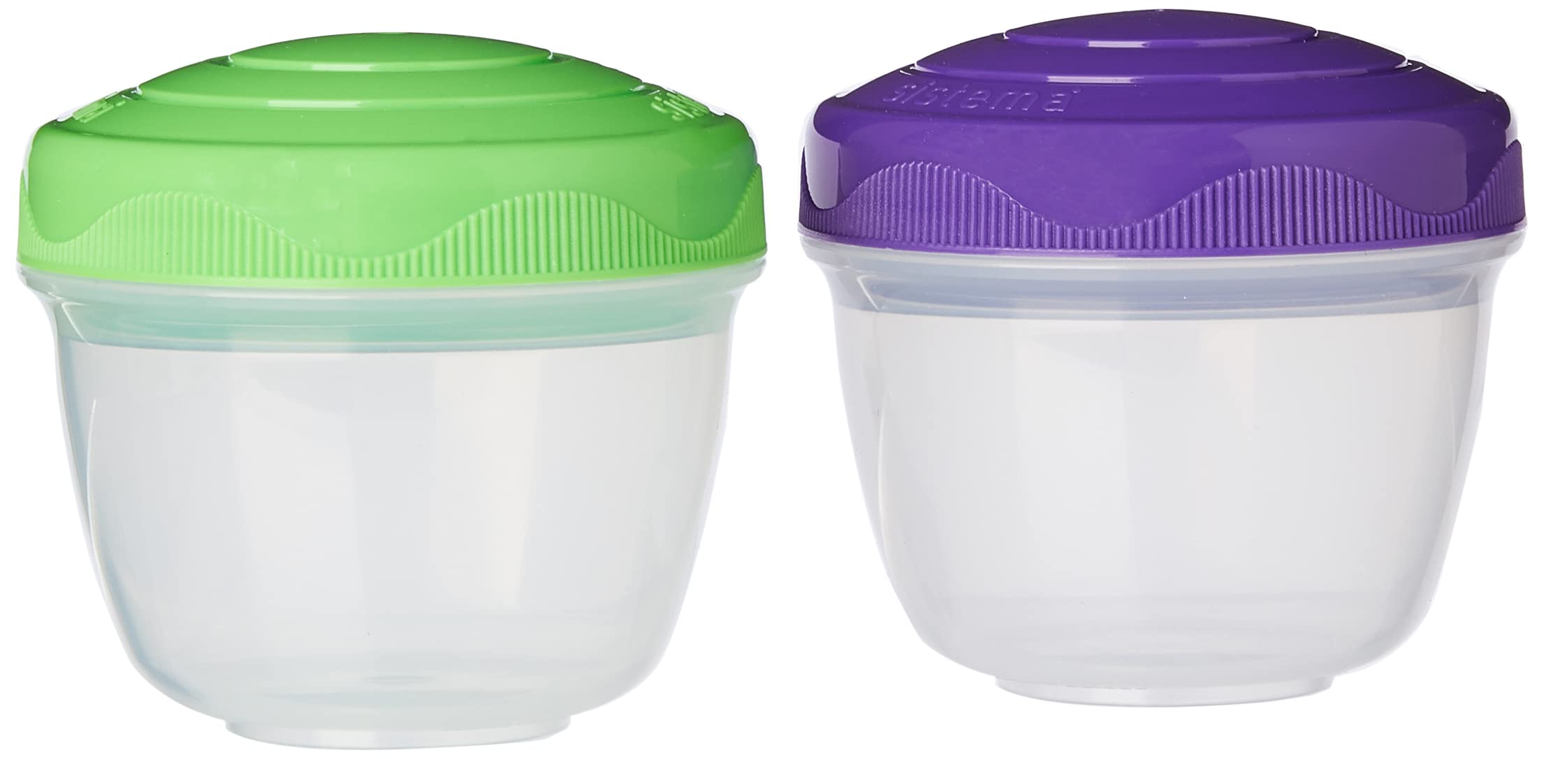 Sistema Yogurt TO GO Food Storage Containers | 150 ml | Small Snack Pots | BPA-Free | Ideal for Yoghurt, Sauces & More | 2 Count