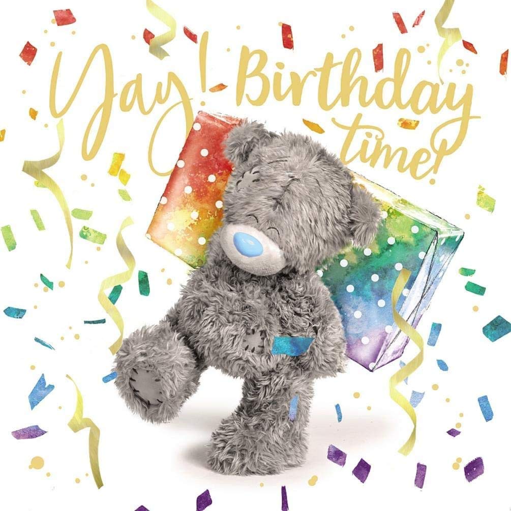 Me to You Bear Yay Birthday Time 3D Birthday Card, Mixed,Size:6x6,ALV93037
